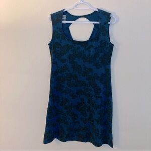 MEC blue floral summer dress slim fit size medium